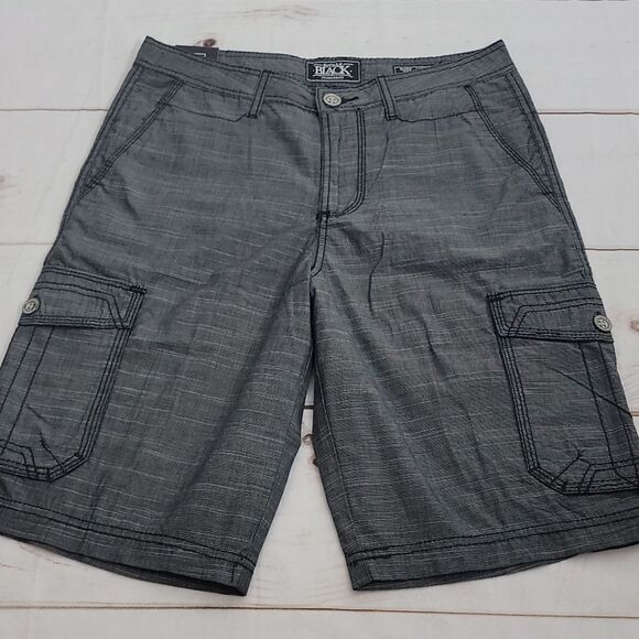 Mens Buckle Black Cargo style Shorts size 30 Standard Fit - Picture 1 of 10